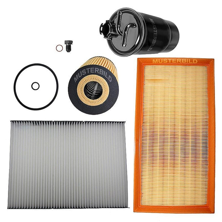 BESTPRICE Inspektionspaket Filterset mit 1x Ölfilter, 1x Luftfilter, 1x Innenraumfilter (Pollenfilte
