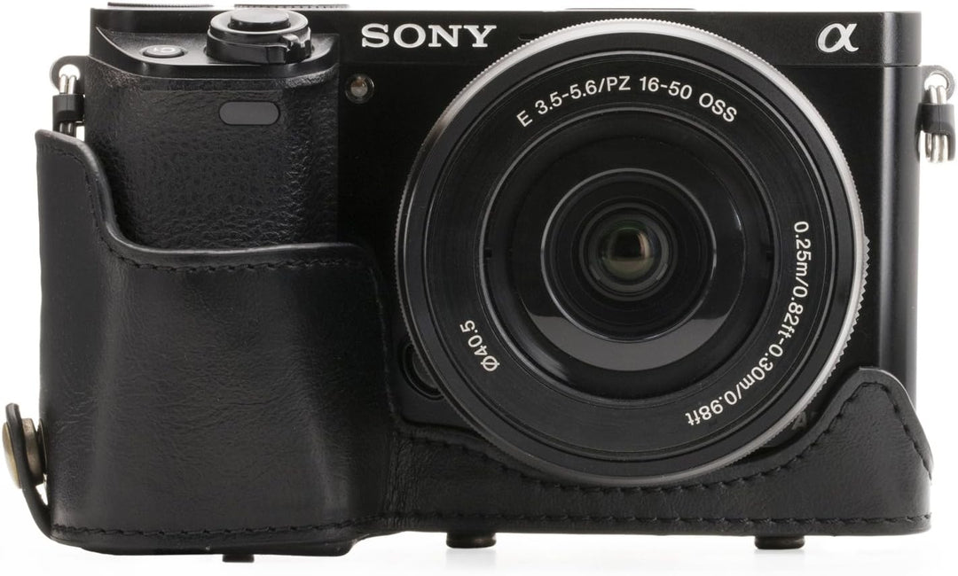 MegaGear "Immer bereit" Sony Leder Kameratasche - Stativ und peripheren Freundlich Zubehör - Kompati