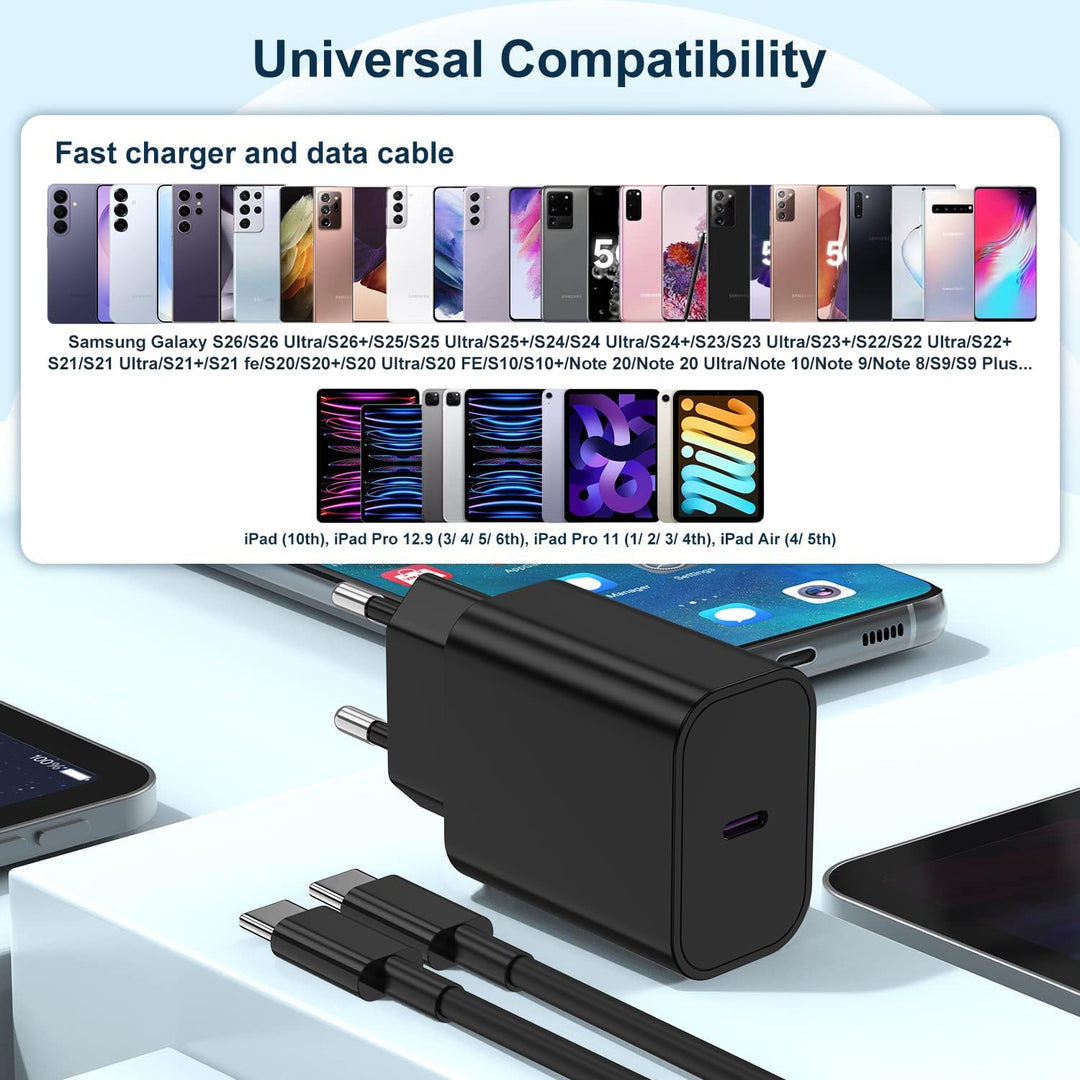 45W Ladegerät USB C Schnellladekabel, Netzteil Adapter mit 2M Typ C Kabel, Super Fast Charger Ladeka