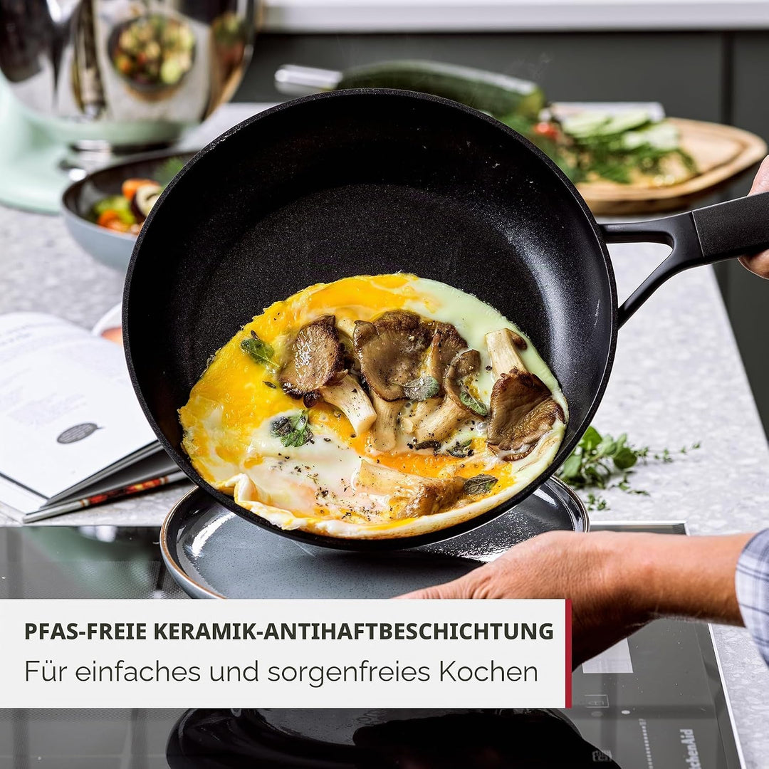 Kitchenaid Bratpfanne 24 cm - Classic - Hochwertige Antihaftbeschichtung und Aluminium Pfanne - Indu