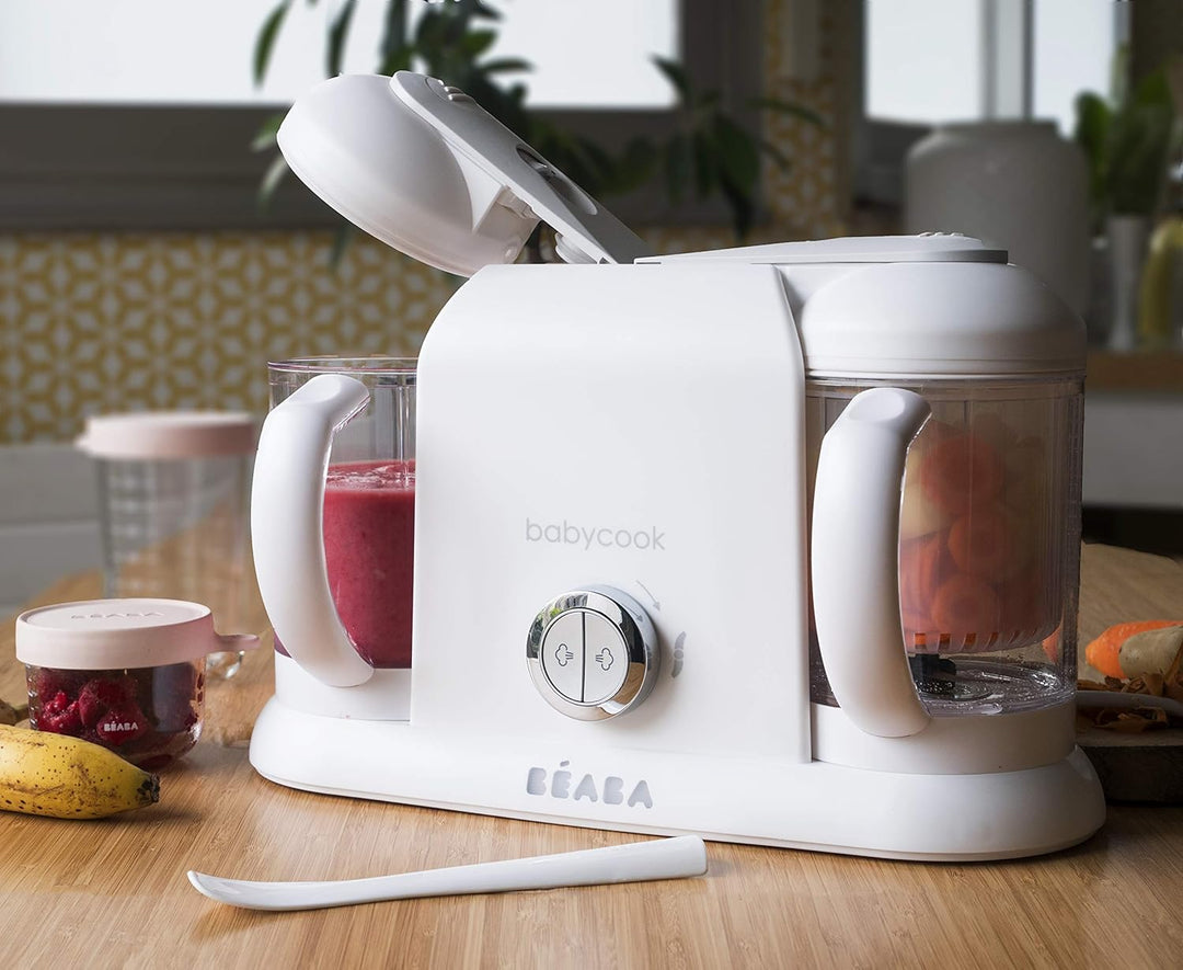 BÉABA - Babycook Duo - 4 in 1 Babynahrungszubereiter - Schonender Dampfgarer - Schnelles Dampfgaren