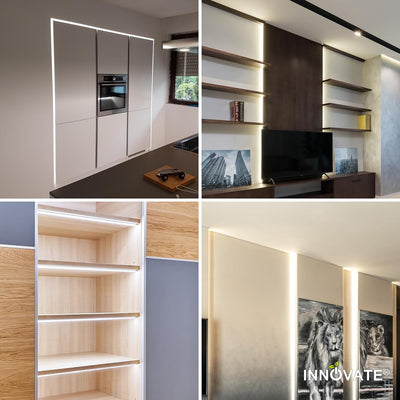INNOVATE LED Profil silber 6 x 1m - Aluminium Profil - Aluprofil für LED-Strip - Profil für LED-Stre