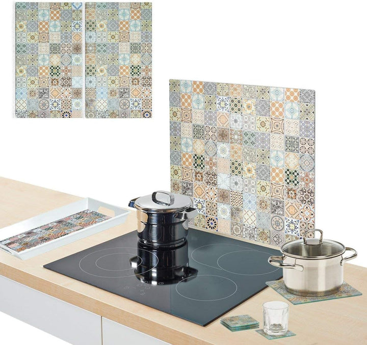 Zeller 26615 Melamintablett Mosaik, ca. 50 x 35 x 5 cm, Serviertablett Frühstückstablett, Mosaik
