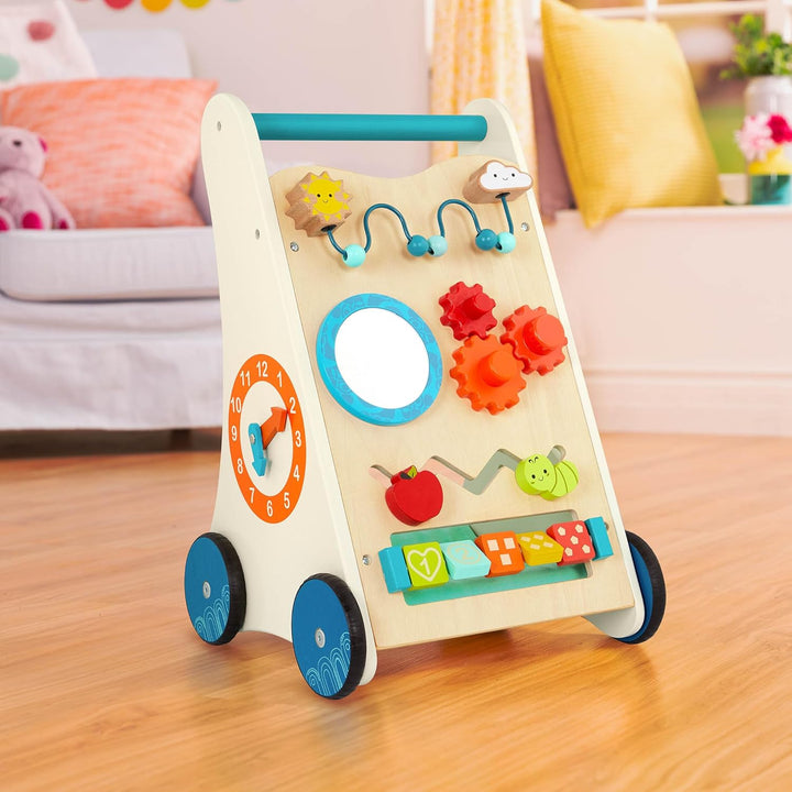 B. toys - Kleine Lernschritte - Activity Walker aus Holz - 7 Bildungsaktivitäten - Lern- und Laufspi