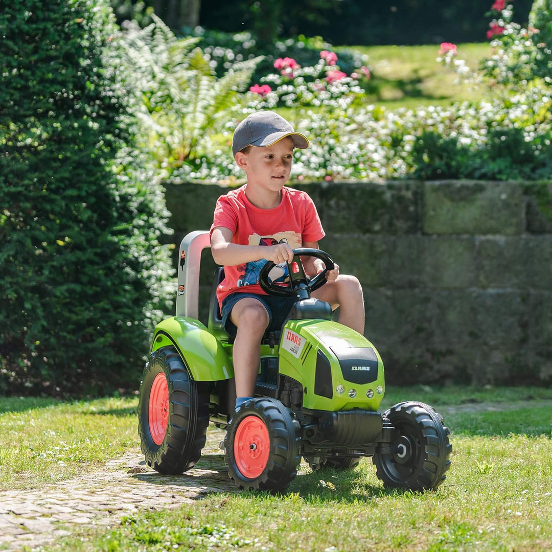 Falk - Traktor mit Pedalen Claas mit Anhänger – ab 3 Jahren Lenkrad mit Hupe – Sitz verstellbar – 10