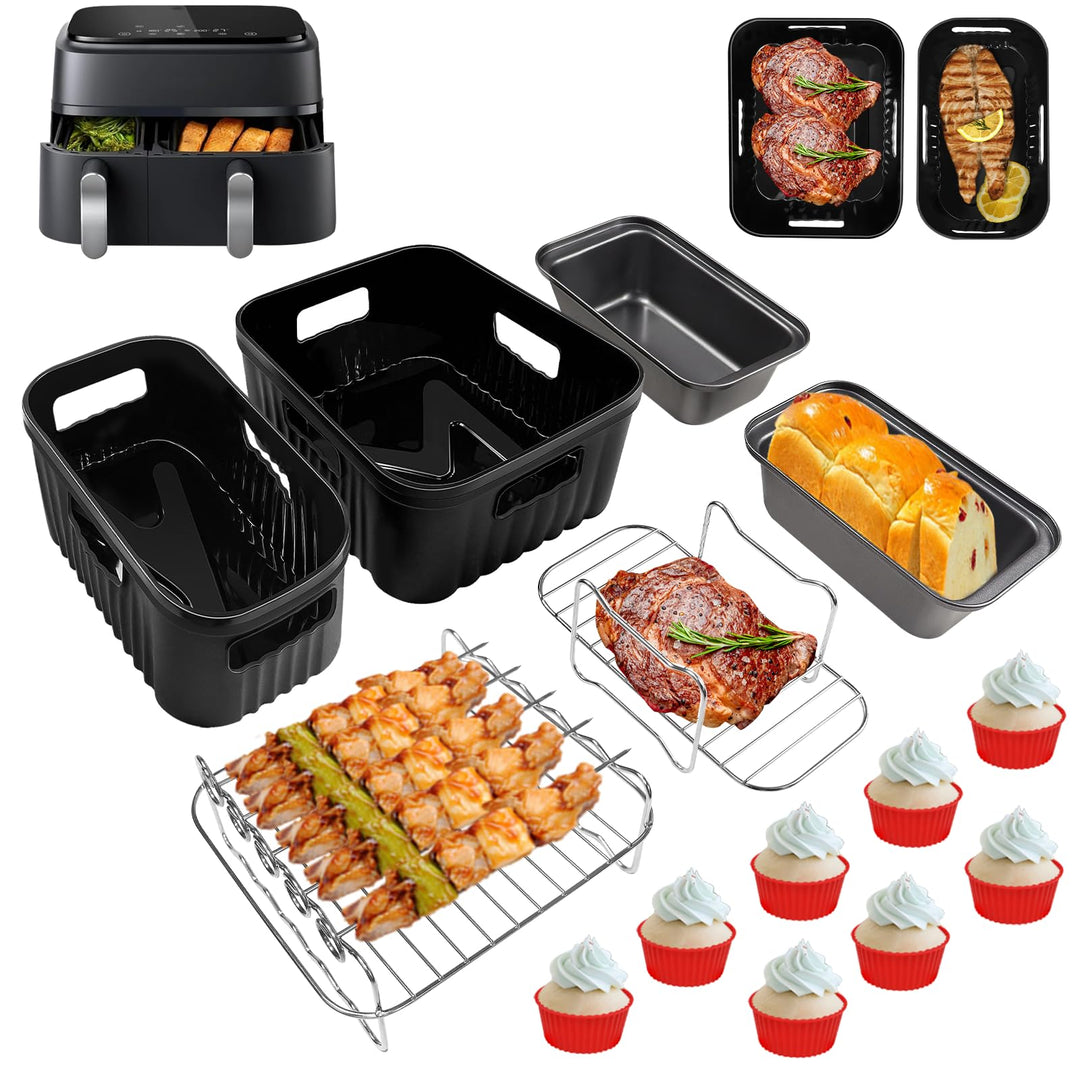 Airfryer Zubehör für Philips Dual Basket 3000/5000-serie 6L/3L, Tefal Dual Easy Fry 5,2/3,1 L EY9018
