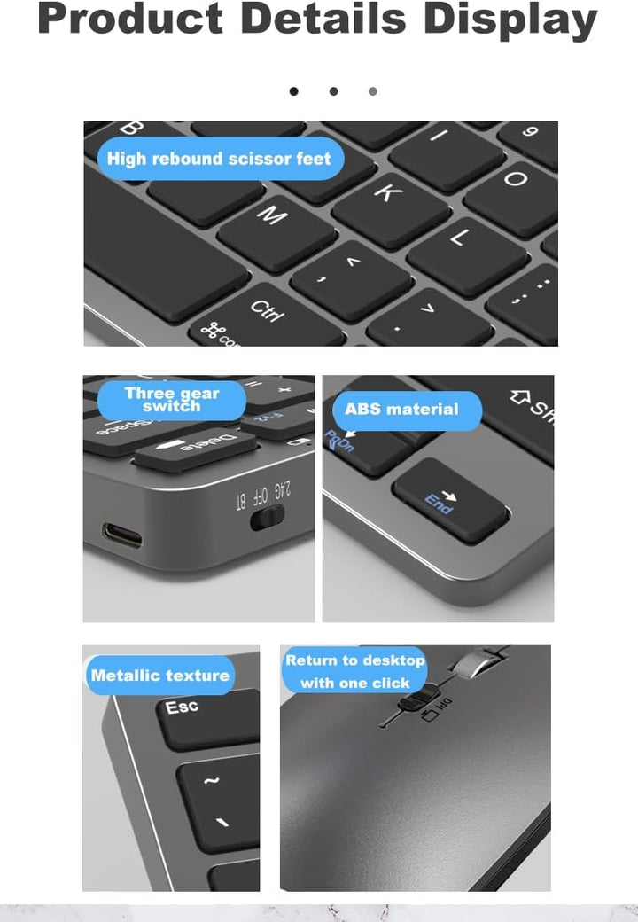 Tastatur Maus Set Kabellos,Upgrade 4 Mode Bluetooth5.2+5.2+3.0+2.4G USB,Einfache Version Funktastatu