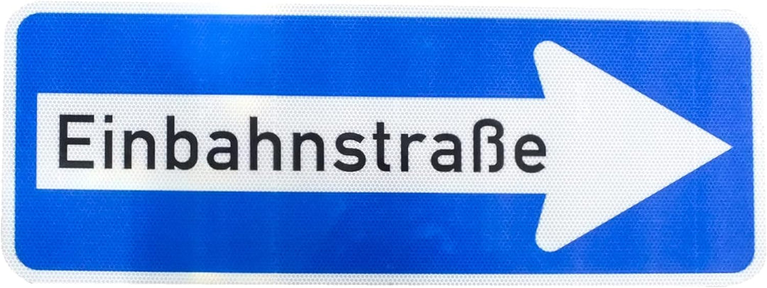 Original Verkehrsschild RA2 Nr. 220-20 Einbahnstrasse rechtsweisend 300 x 800 mm StVO RSA-21 RAL Str