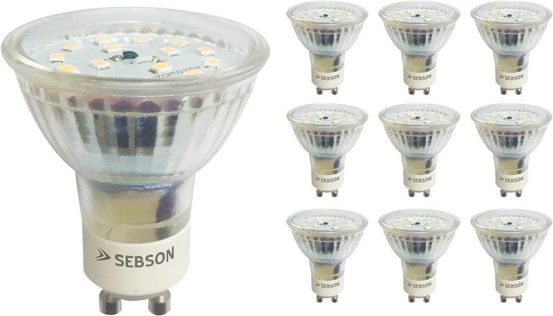 SEBSON® Ra 95 Serie + flimmerfrei, GU10 LED Lampe 5W dimmbar warmweiss, ersetzt 30W, 350lm, 3000K, 2