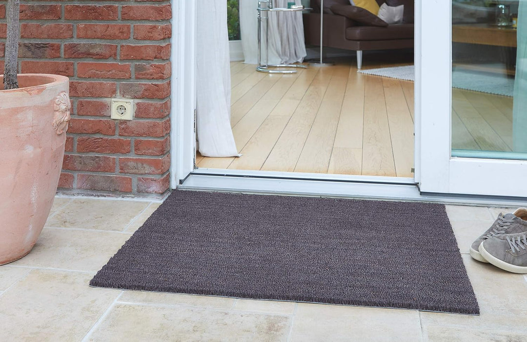 Carpido rutschfeste Kokosmatte - 40 x 60 cm Grau - Nachhaltige Naturfaser für den überdachten Aussen