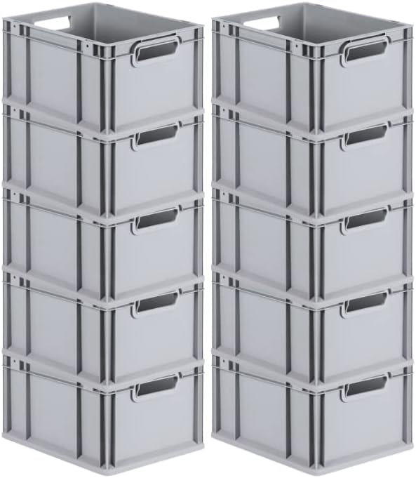 PROREGAL SuperSparSet 10x Eurobox NextGen Grip | HxBxT 22x30x40cm | Griffe offen | Glatter Boden | G