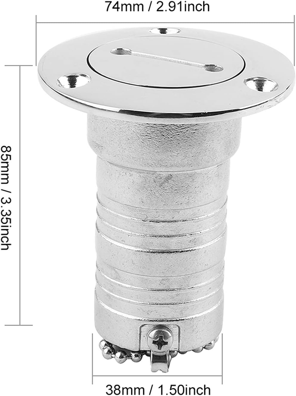 Jadeshay Boot Tankdeckel 316 Edelstahl 1,5 Zoll Bootsdeckfüller Boots Tankdeckel Edelstahl Wassertan