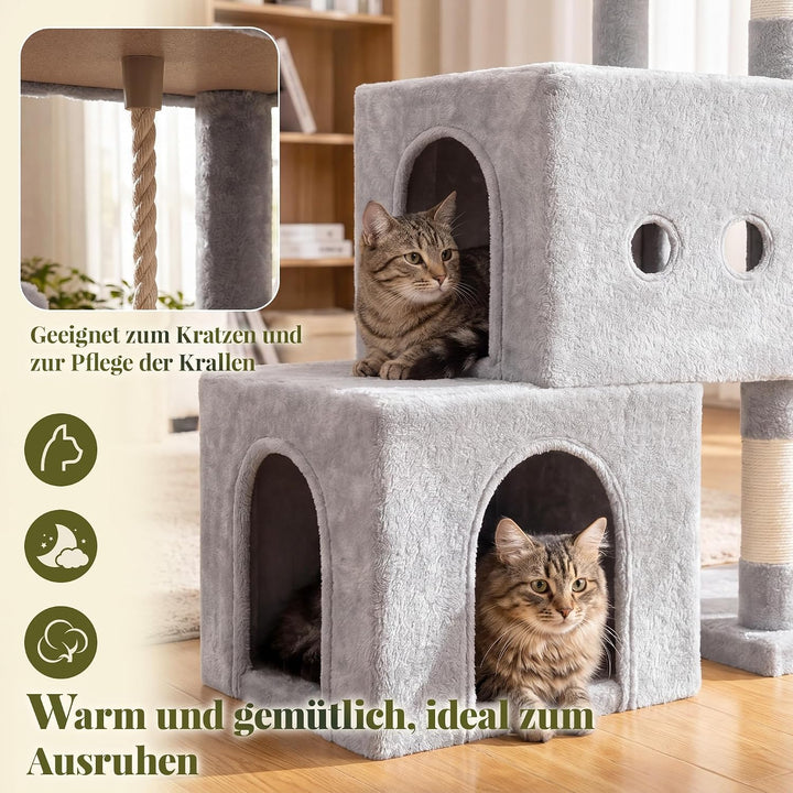 Hey-brother Kratzbaum für Kätzchen, stufenförmigem Klettergang, MPJ061W | 130 cm stabil Katzenbaum m