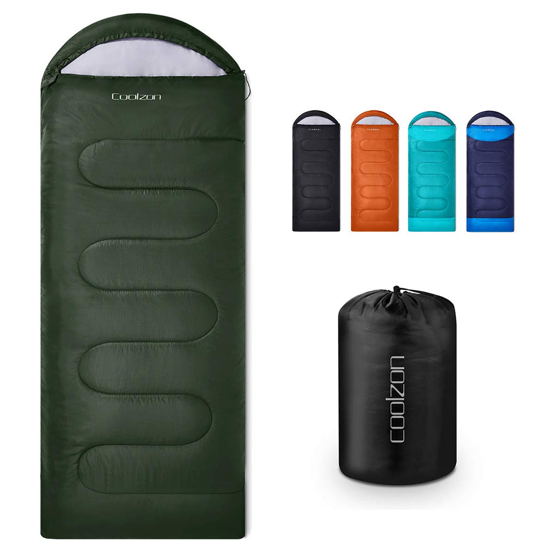 Coolzon Schlafsack Outdoor für Camping 3-4 Jahreszeiten, Erwachsene Deckenschlafsack Kleines Packmas