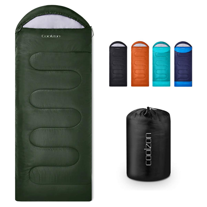 Coolzon Schlafsack Outdoor für Camping 3-4 Jahreszeiten, Erwachsene Deckenschlafsack Kleines Packmas