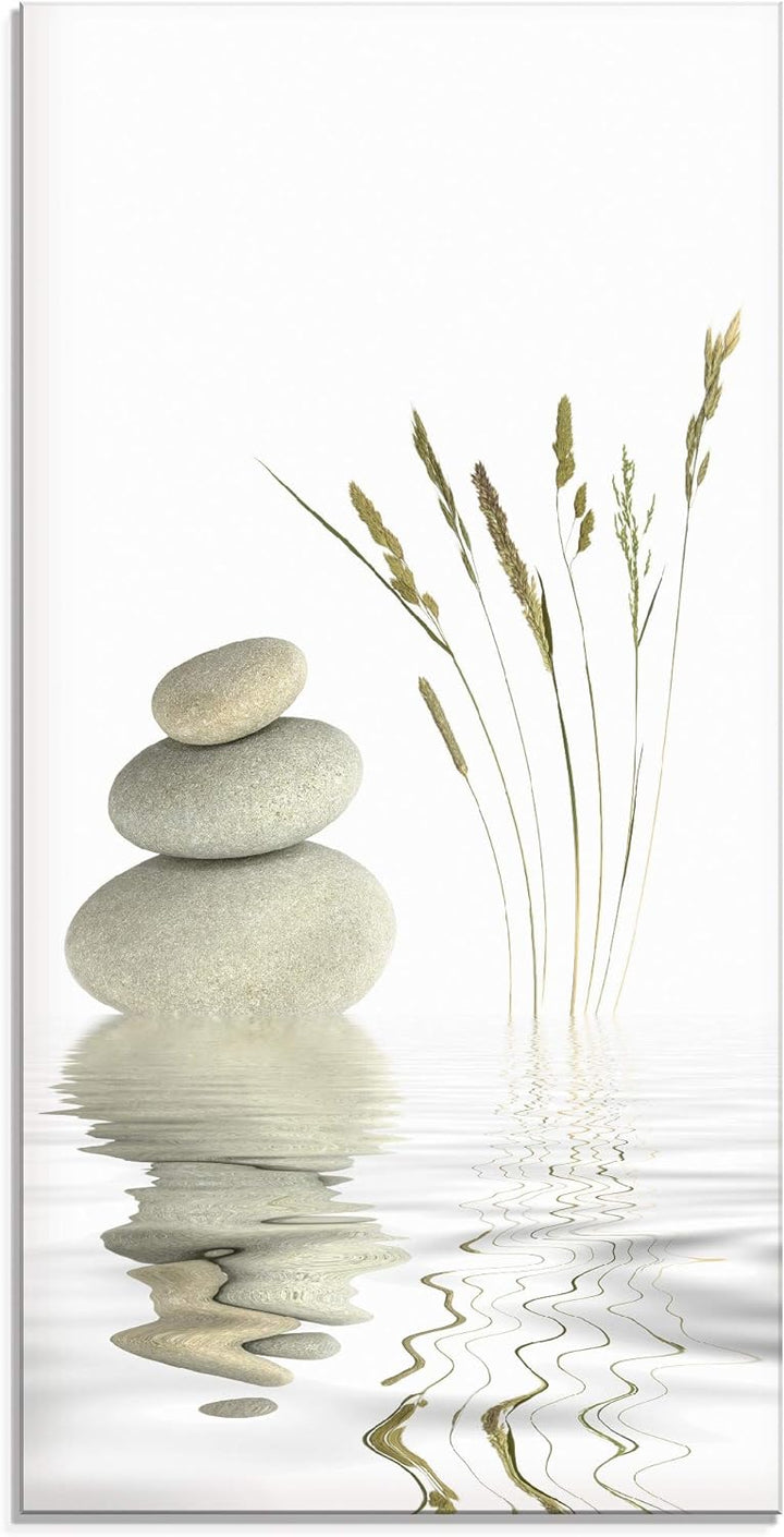 ARTland Glasbilder Wandbild Glas Bild einteilig 30x60 cm Hochformat Asien Wellness Entspannung Spa Z