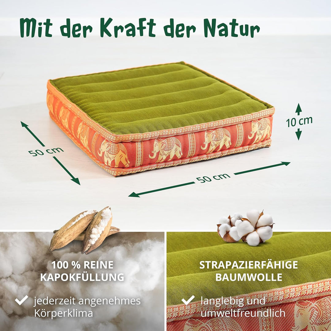 Livasia Sitzkissen Boden Thaiseide, Bodenkissen Indoor/Outdoor, Meditationskissen Yogakissen, Stuhla