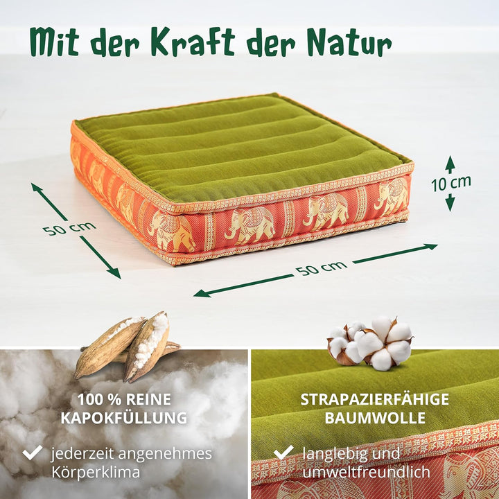 Livasia Sitzkissen Boden Thaiseide, Bodenkissen Indoor/Outdoor, Meditationskissen Yogakissen, Stuhla