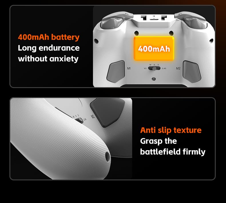 UHM PC Controller, Wireless 2.4G PC Gaming Controller PC Android Switch iPhone 6 Axis-Gyroskop,Hall-