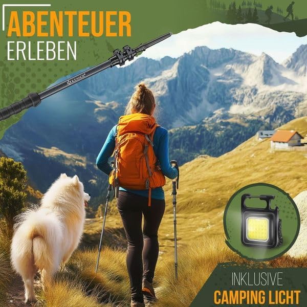 KESSER® Wanderstöcke Aluminium oder Carbon mit Korkgriff | Nordic Walking Stöcke für Damen & Herren