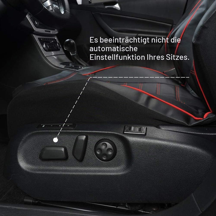 AUTOYOUTH Sitzbezüge Auto Vordersitze Universal Auto-Schonbezüge PU-Leder Sitzschoner Schwarz rot fü