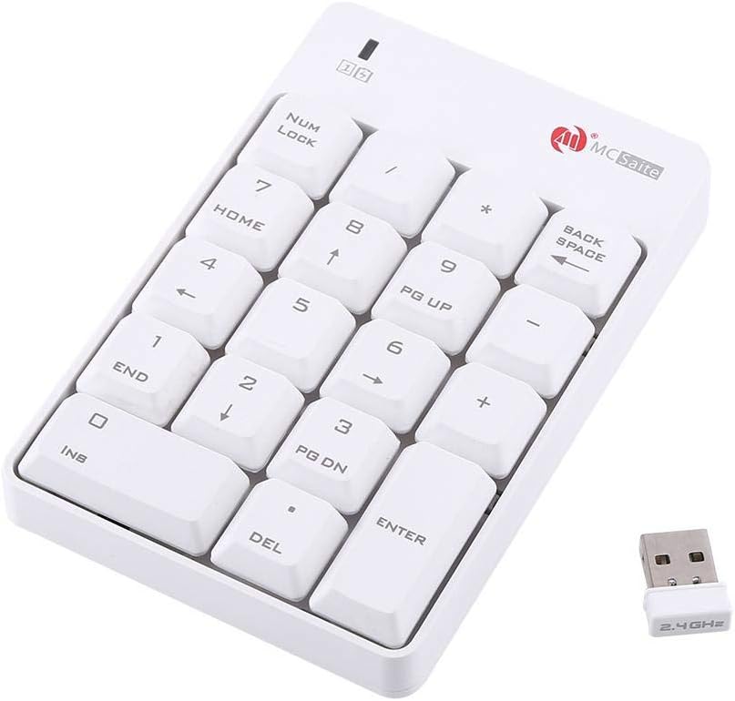 Kabelloser Nummernblock,18 Tasten Nummerische Tastatur Keypad,2,4G Tastatur von 10 Metern für die me
