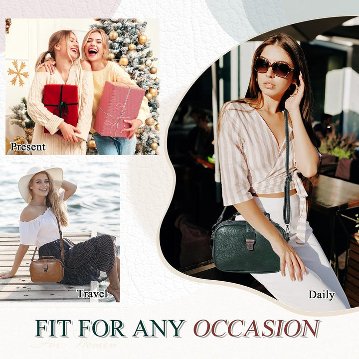 Kasgo Crossbody Bag Damen, Mode PU Leder Umhängetasche Schultertasche Klein Handtasche für Frauen mi