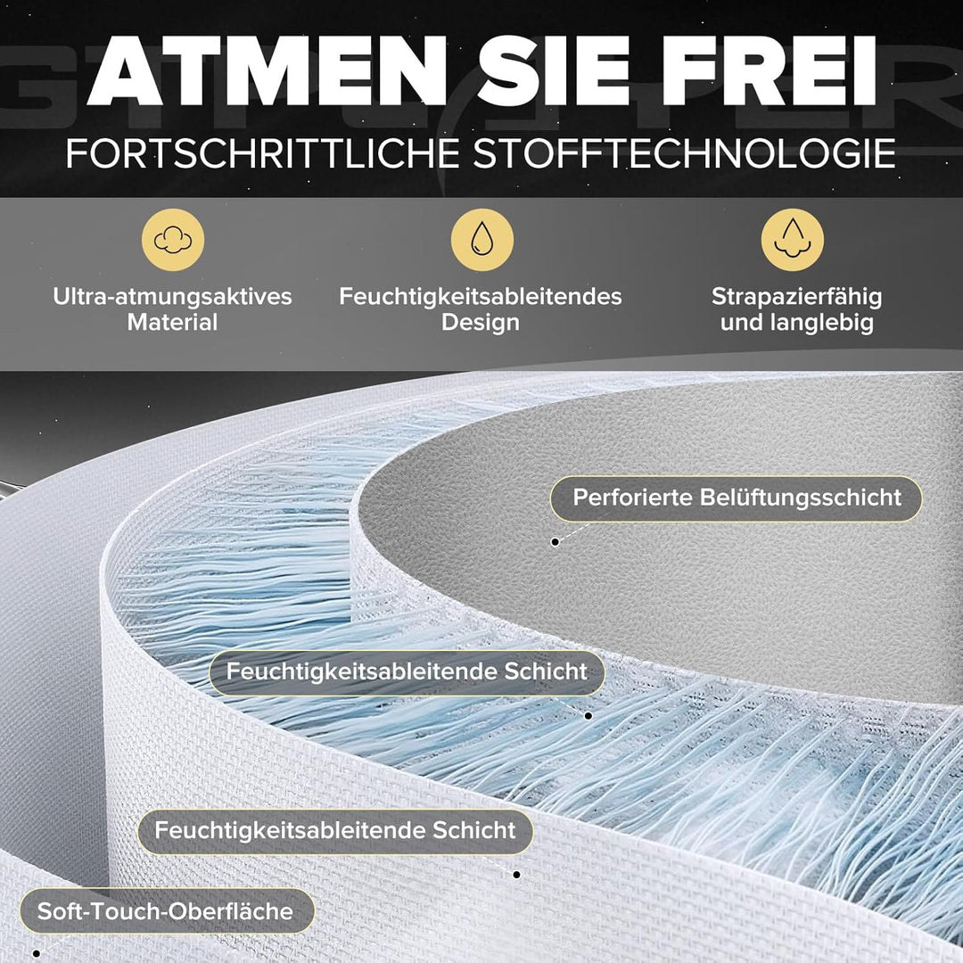 GTPLAYER Gaming Stuhl, Ergonomischer Gamer Stuhl aus Stoff mit Lendenwirbelstütze, PC-Stuhl mit verb