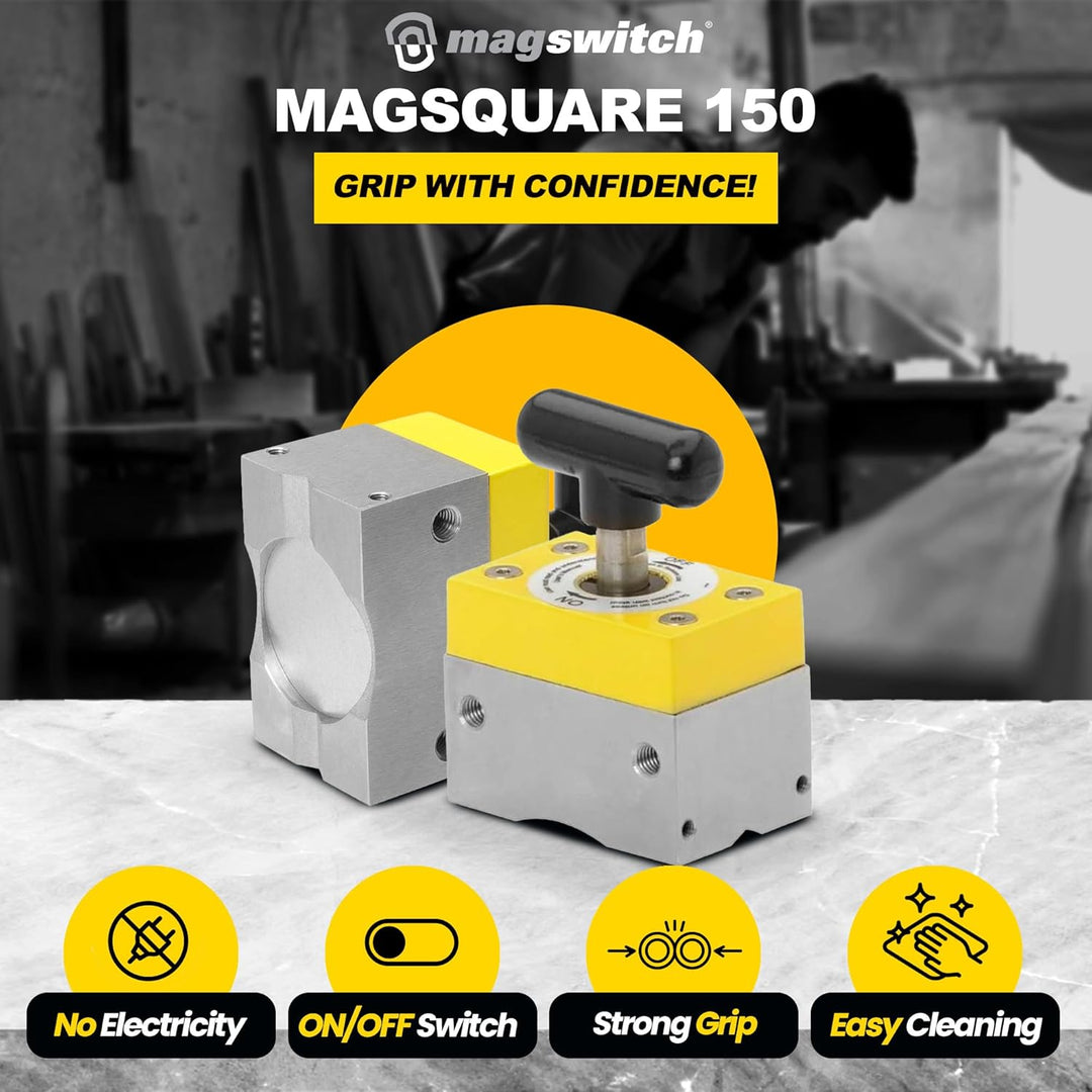 Magswitch MagSquare 165 – Schaltbarer Schweissmagnet – 69 kg Haltekraft – 90° Winkelmagnet – Magneti