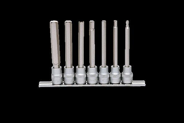 KS Tools 911.1560 3/8" Bit-Stecknuss-Satz Innensechskant, lang, 7-tlg., Farbe