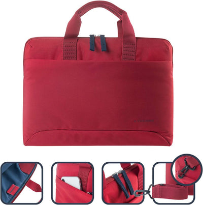 Tucano BSM15-R Smilza Schlanke Laptoptasche aus Nylon, 39,64 cm (15,6 Zoll) Rot, Rot