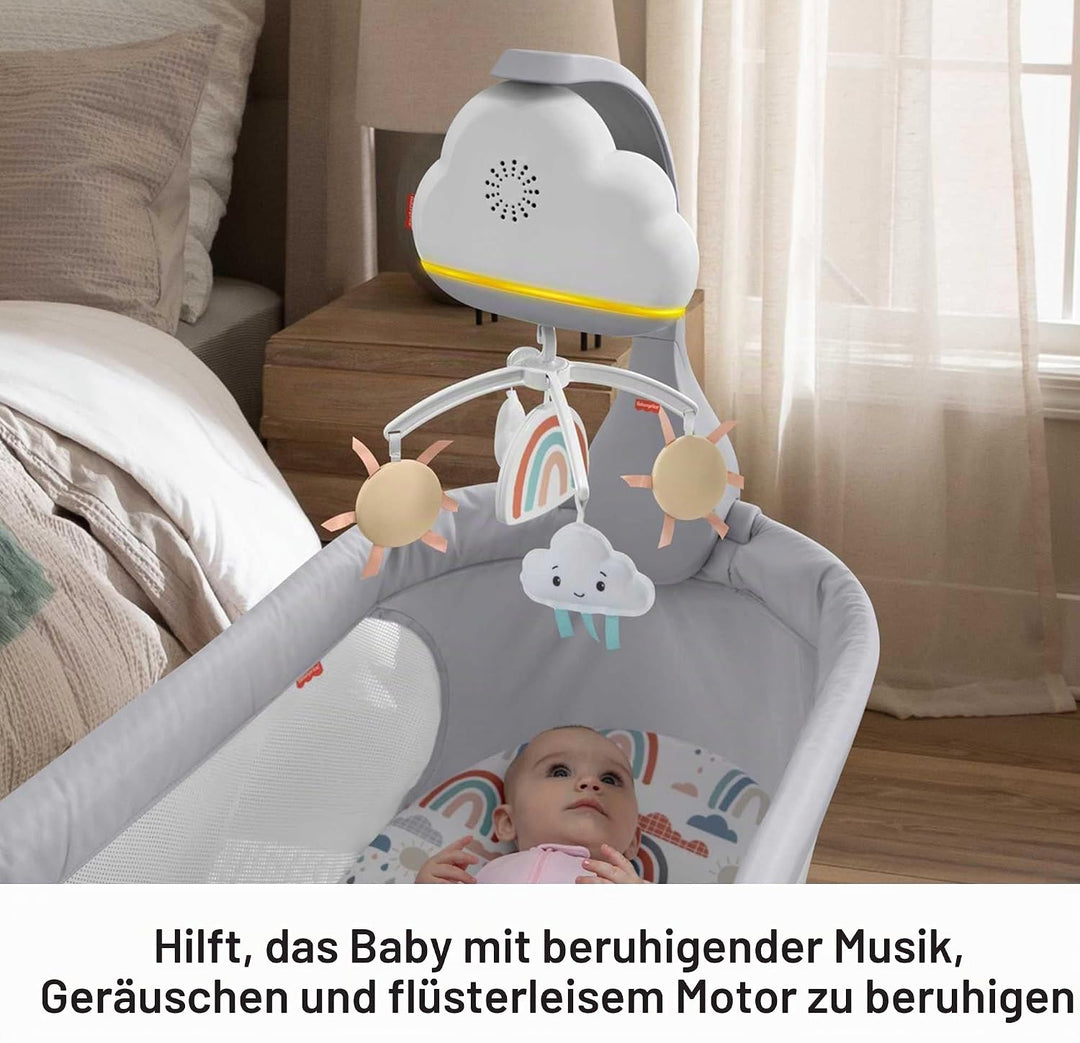 Fisher-Price HBP40 - Regenbogen-Mobile für Babybett, Tisch-Spieluhr und für Babys und Kleinkinder, S