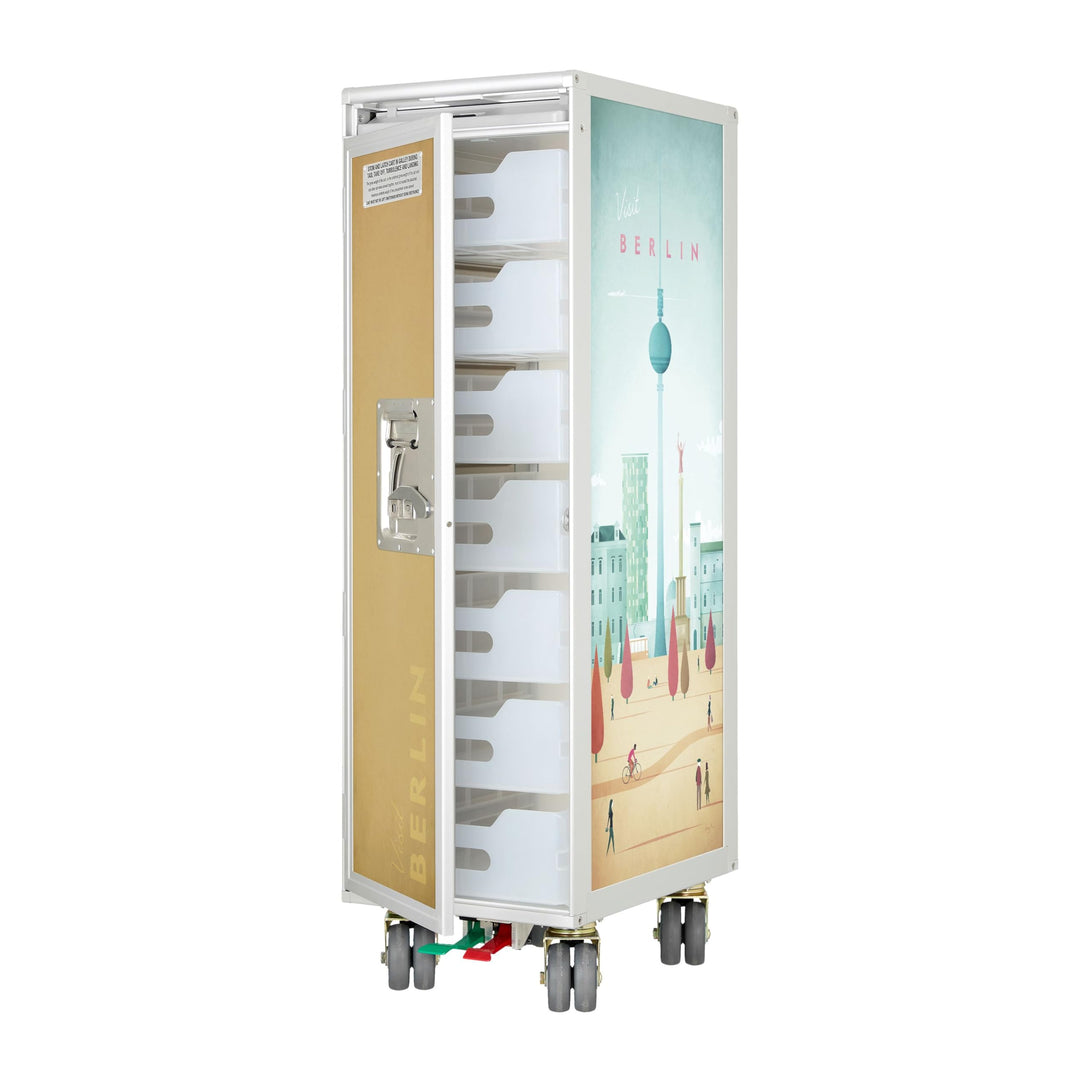 Airline Trolley Henry Rivers, Büroschrank, Aktenschrank klein, Küchenwagen Edelstahl, Norm: Atlas, 1