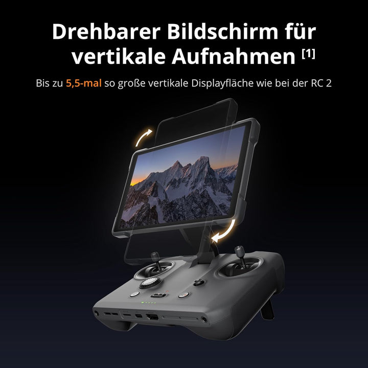 DJI RC Pro 2-Fernsteuerung – 7 Zoll superhelles, drehbares Display für Vertikalaufnahmen, zusammenkl