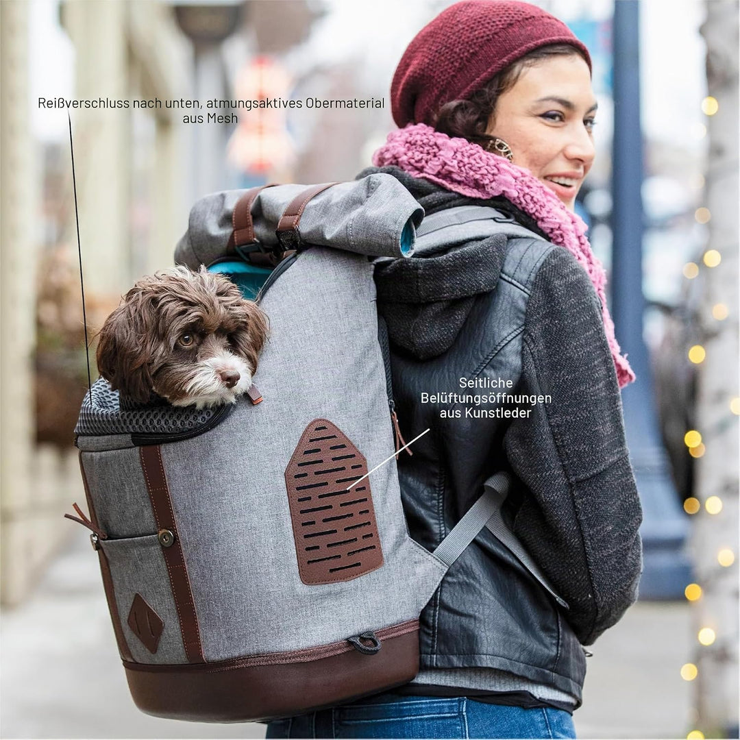 Kurgo Rucksack, Mit speziellem Hundefach, Atmungsaktives Netz und Wasserfester Boden, Für Haustiere