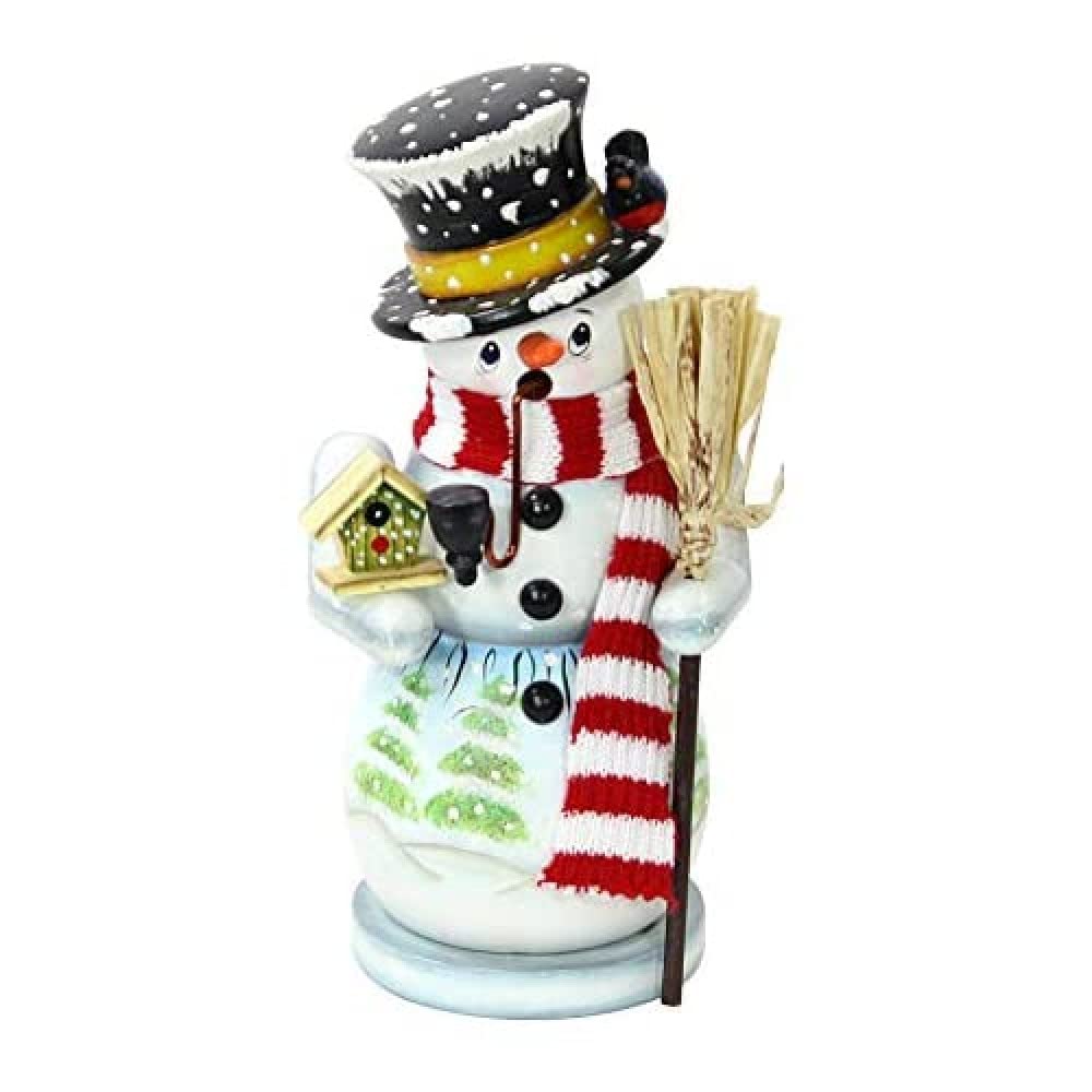 Dekohelden24 Lustiger Räucherschneemann Toni mit Zylinder und Schal, ca. 25 cm, 21 cm 21 cm Toni, 21