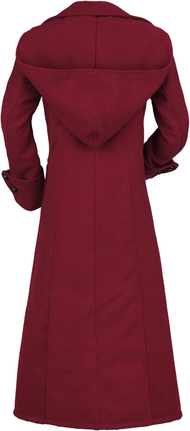 Gothicana by EMP Damen violetter Mantel mit grosser Kapuze L Rot, L Rot