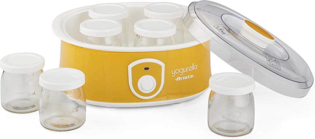 Ariete 617 Yogurella - Elektrischer Joghurtbereiter - 7 Gläser - 1,3 kg hausgemachter Joghurt - 20 W