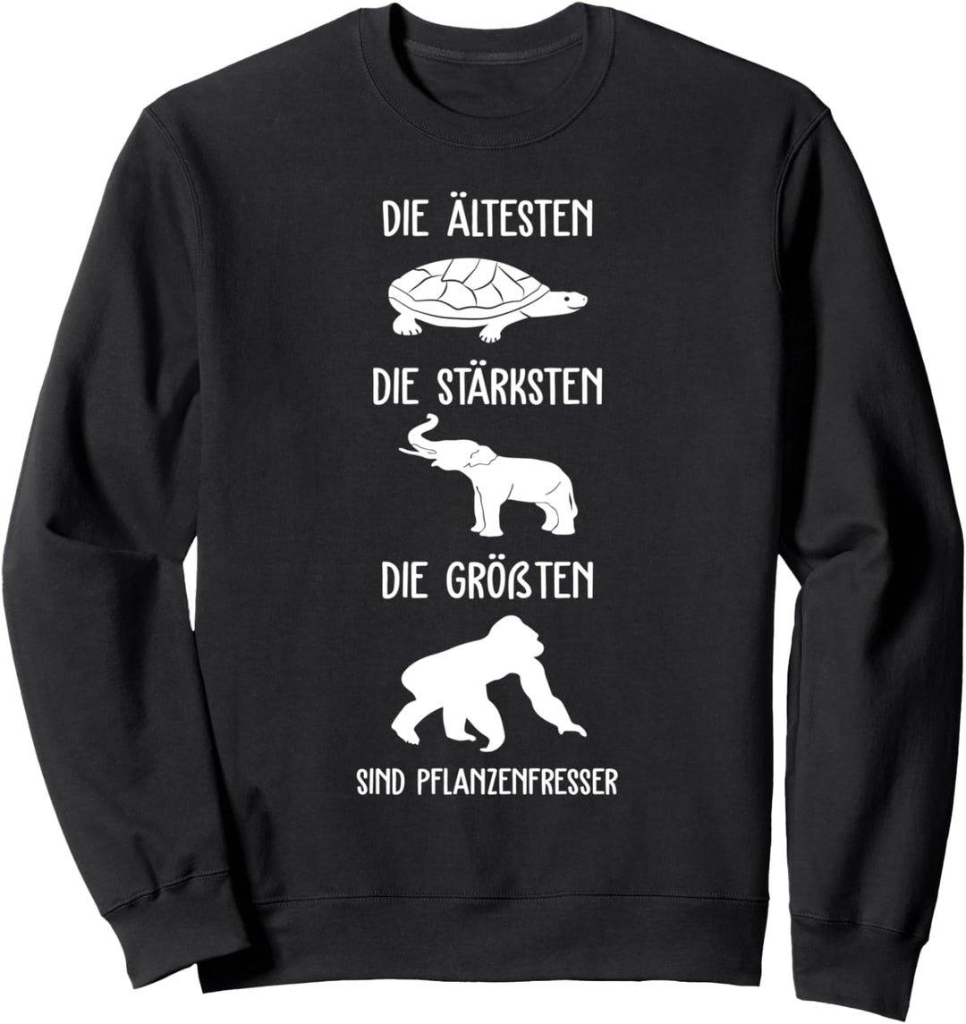 Vegetarier Schildkröte Gorilla Elefant Pflanzliche Ernährung Sweatshirt