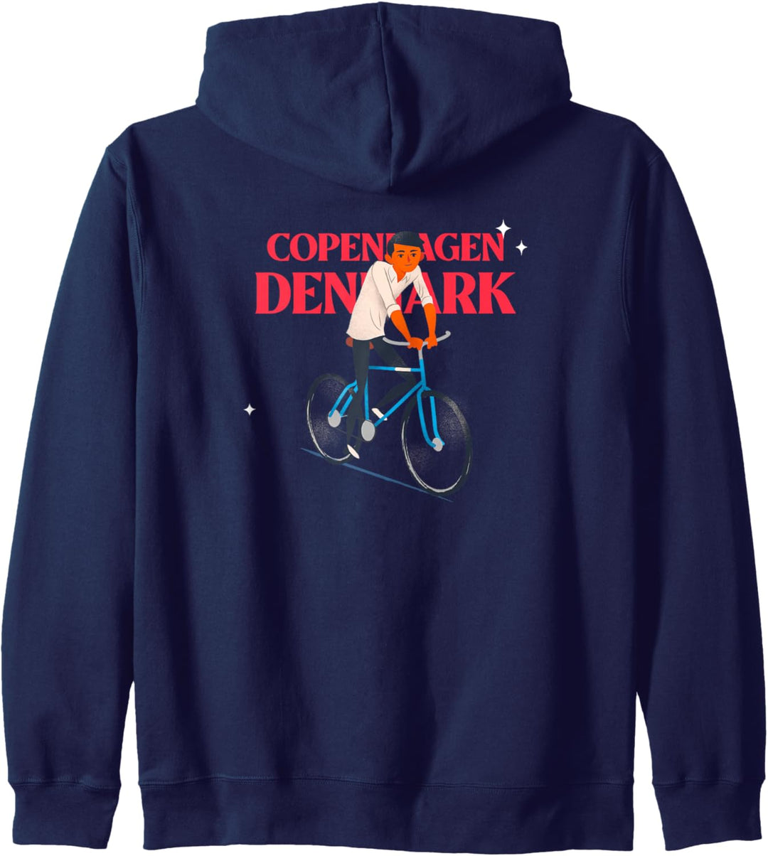 Kopenhagen Dänemark Mann auf dem Fahrrad - dänisch Kapuzenjacke