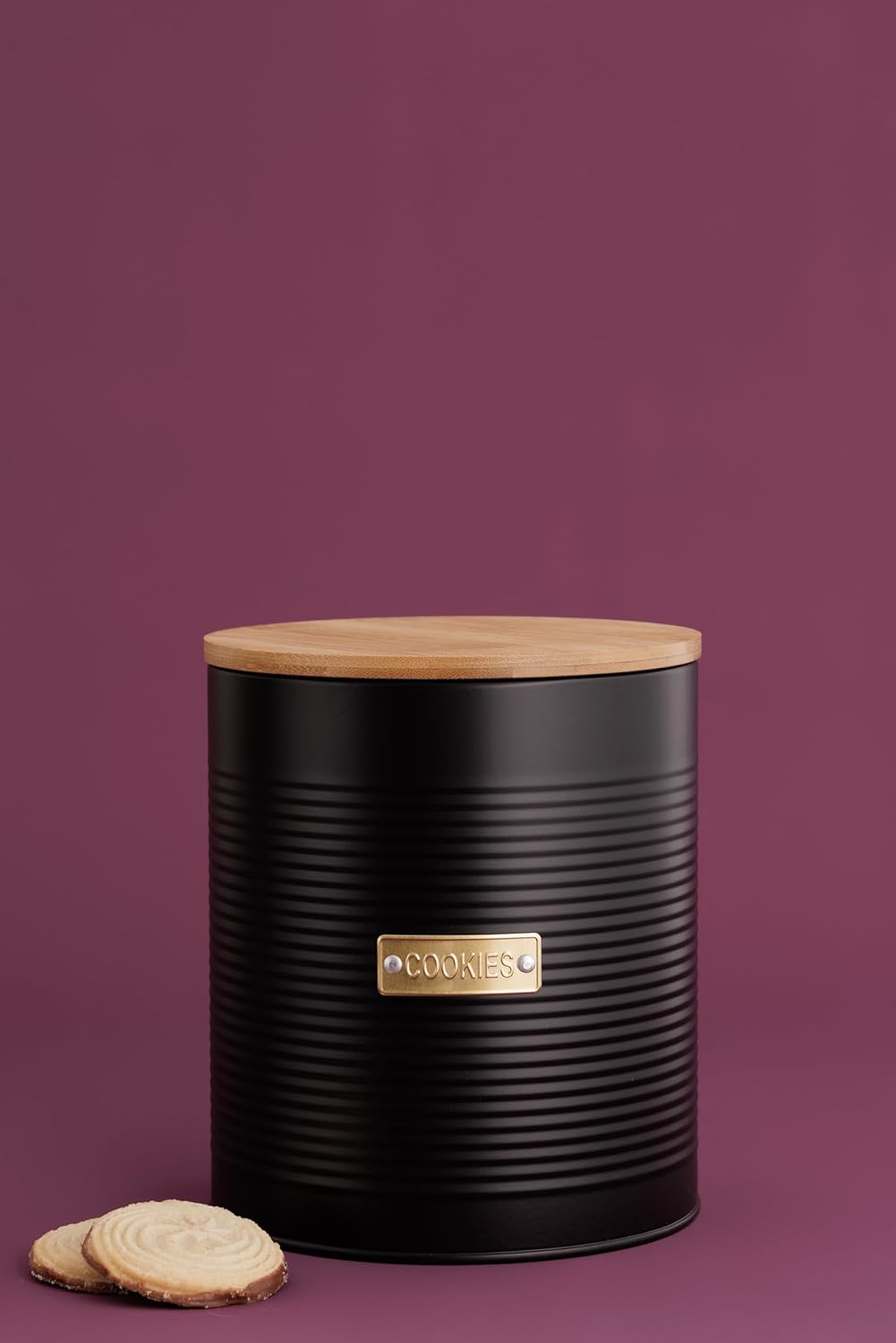 TYPHOON OTTO Keksdose Metall mit Deckel 2,6 L, Keksdose gross luftdicht mit Bambusdeckel und Silikon