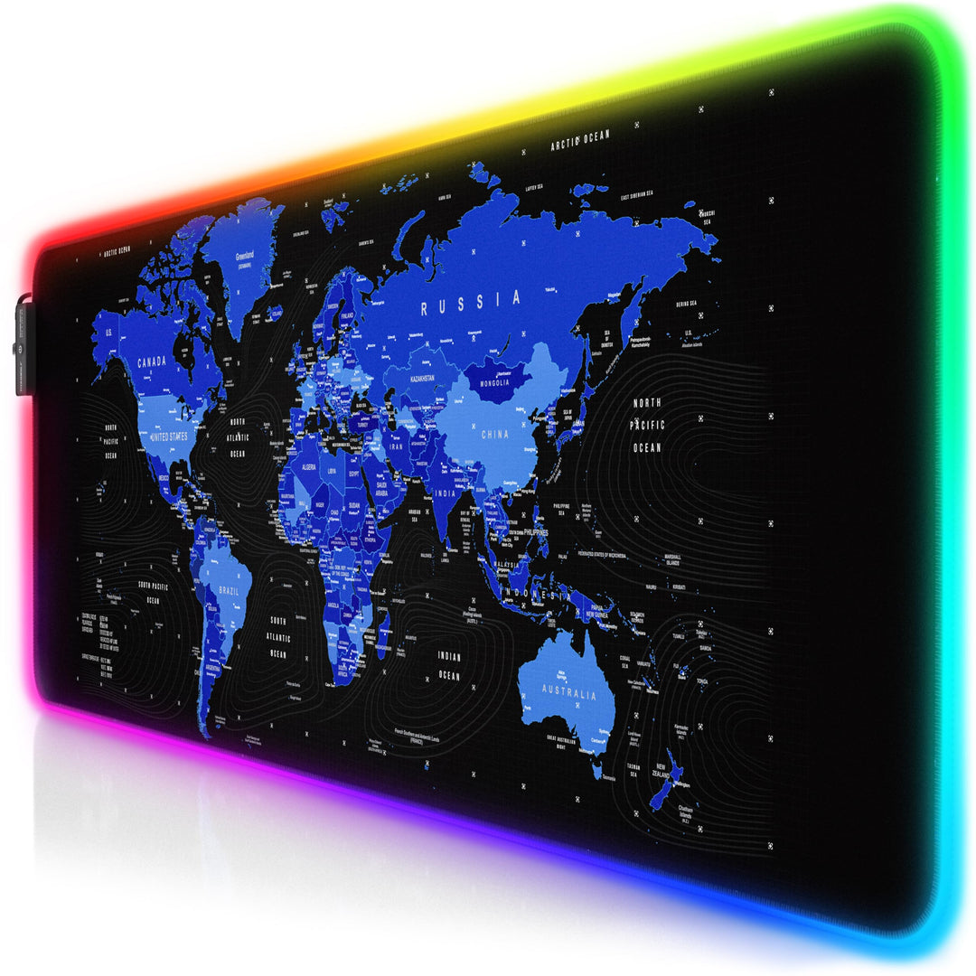 Titanwolf - RGB Gaming Mauspad - 800x300 mm - XXL Mousepad - LED Multi Color - 7 LED Farben Plus 4 E