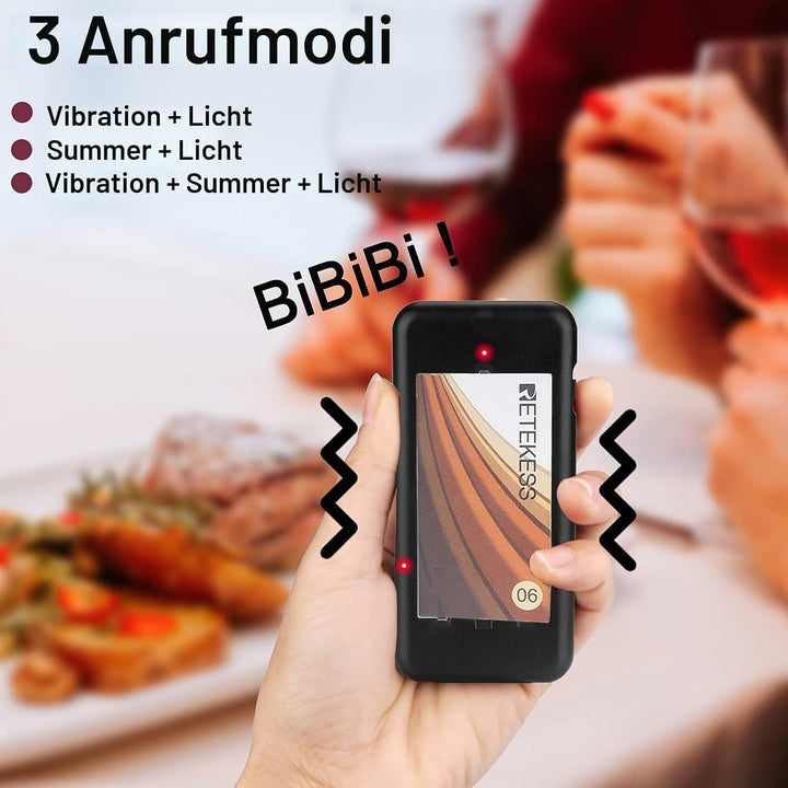 Retekess TD174 Pager Rufsystem, Pager System Restaurant, Einfache Grundlagen, 300M, 3 Anrufmodi, Lad