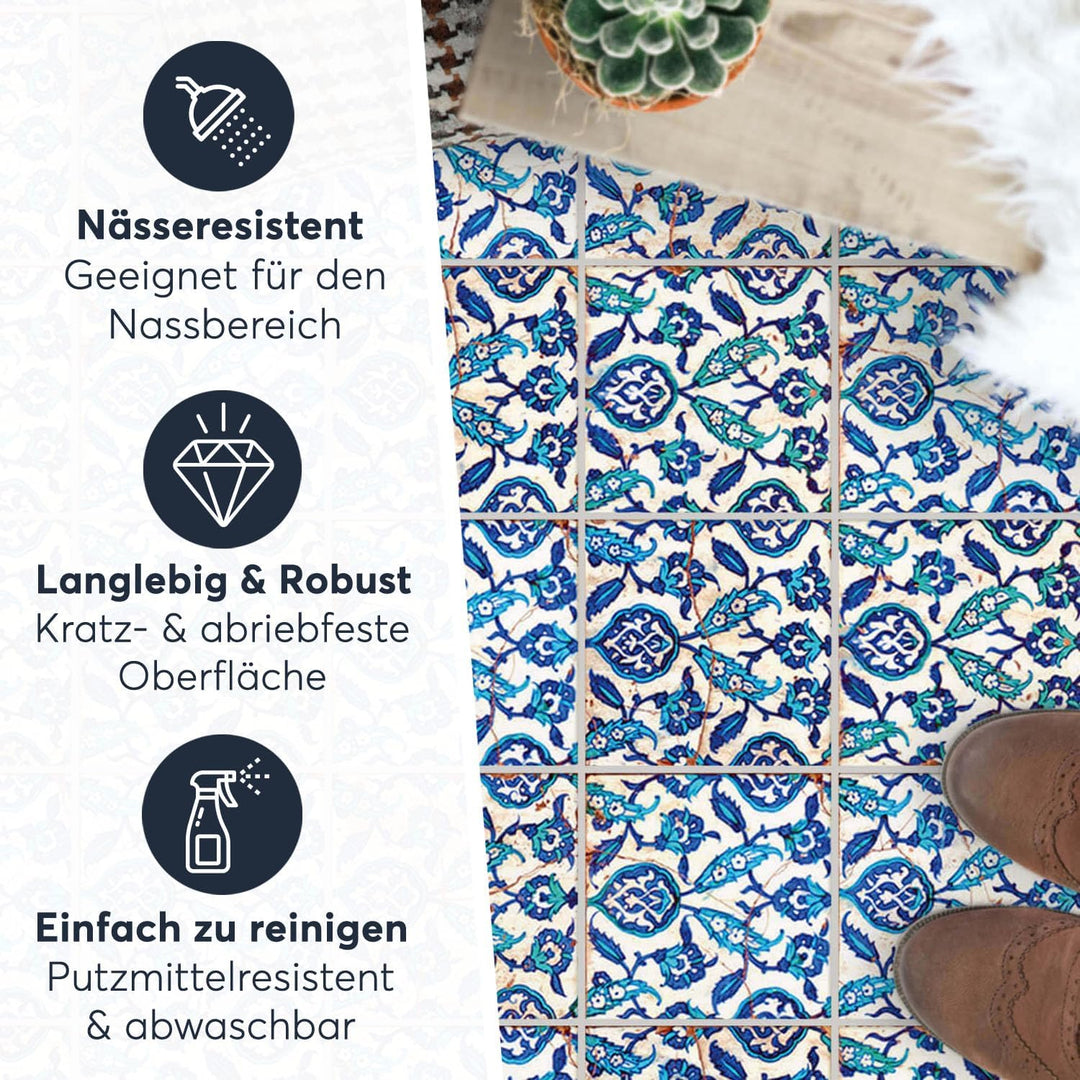 Fliesensticker für - [ Boden Fliesen ] - Aufkleber Folie Sticker für Fliesen Boden - Küche oder Bad