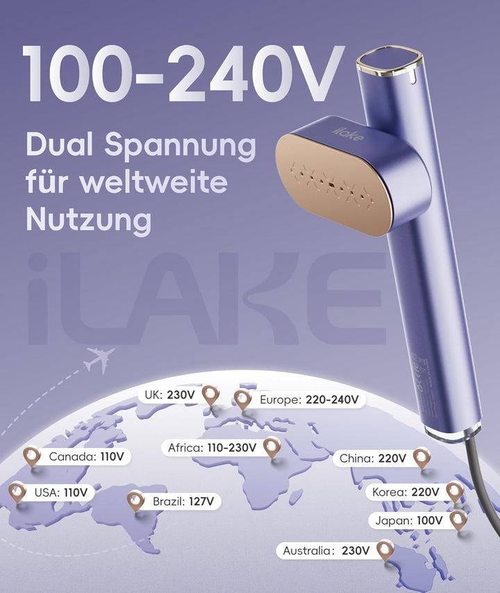 Dampfglätter für Kleidung, Handheld 100-240V Dual Voltage Travel Dampfglätter, 1000W und 120ML Wasse