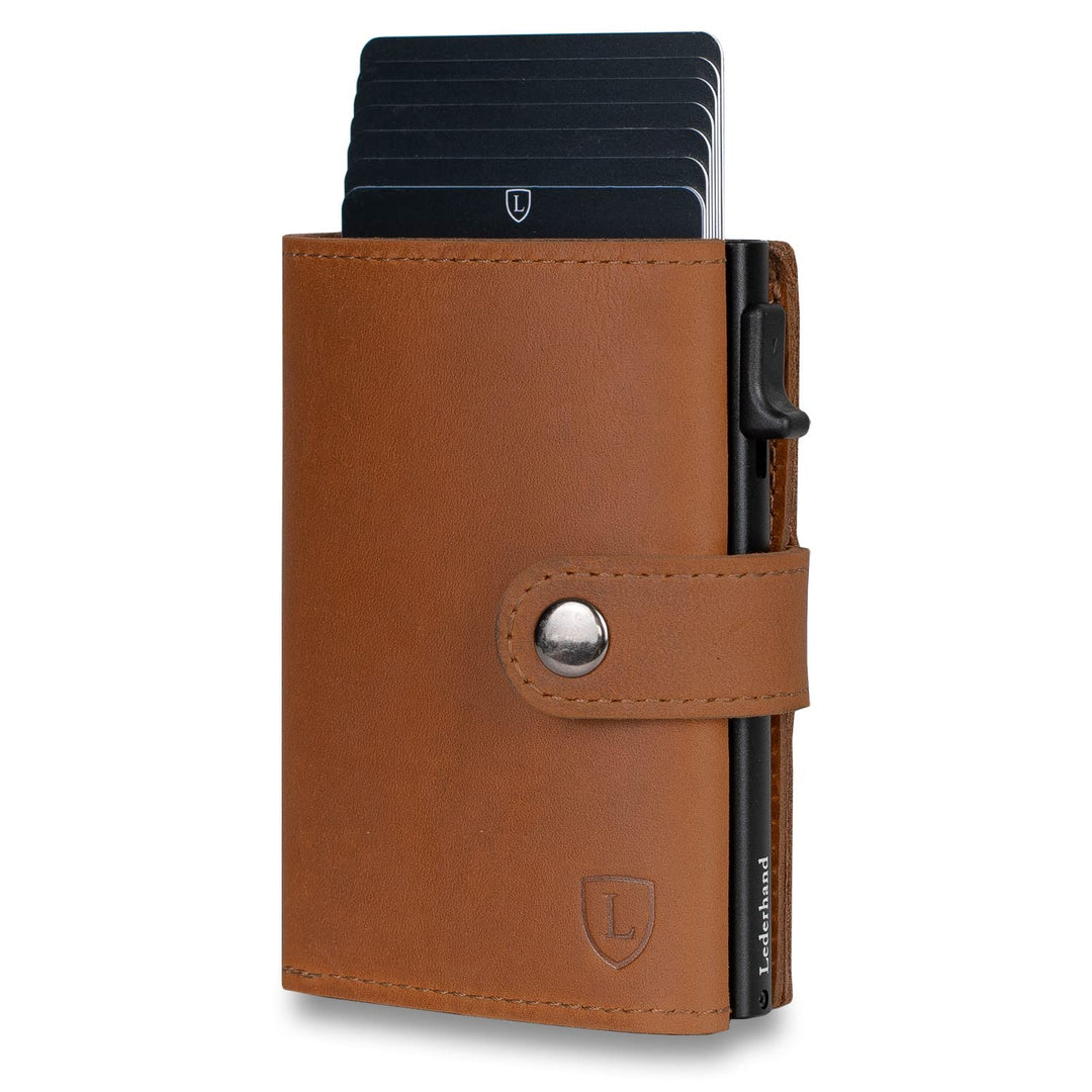 Fargo Wallet – Premium Leder Geldbörse handgemacht für Herren und Damen Portemonnaie Aluminium Karte