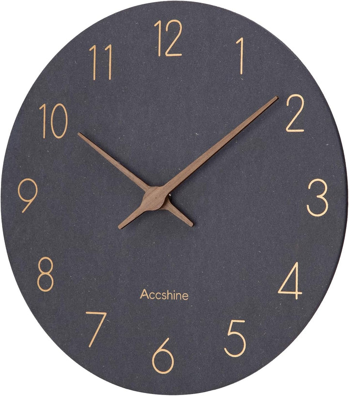 MDF Holz Wanduhr Ohne TickgeräUsche Lautlos Modern 25cm Quarz Gross Batterie Betriebene Wanduhr Einf