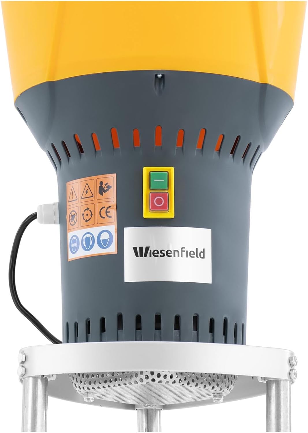 WIE-FC-60B Getreidemühle elektrisch 60 L 400 kg/h 1300 W mit Untergestell Getreidemühle Schrotmühle