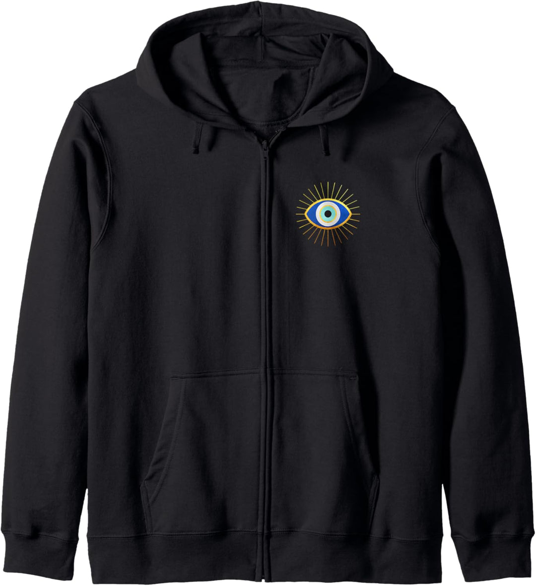 Matiasma Evil Eye Symbol in griechischem Schriftzug Kapuzenjacke