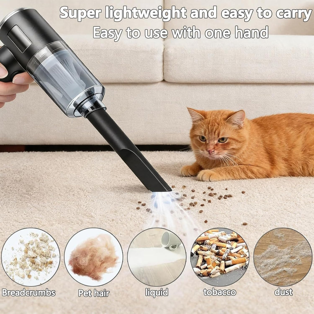 SCOVEE Handheld Staubsauger, Mini Tragbar Staubsauger, 20000PA Leistung, Super Leistungsstarke 4-in-